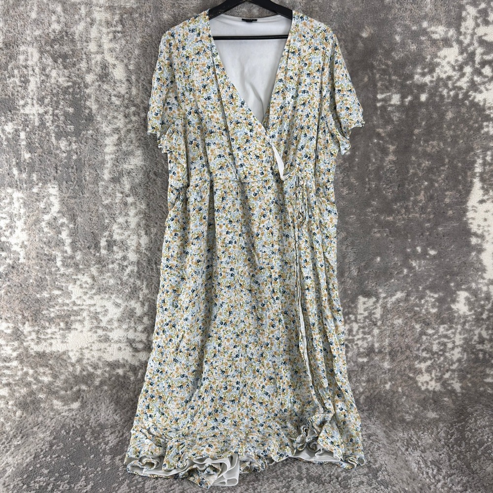 Torrid Plus Size 3 Floral Faux Wrap Ruffle Hem Maxi Dress Multicolor Womens